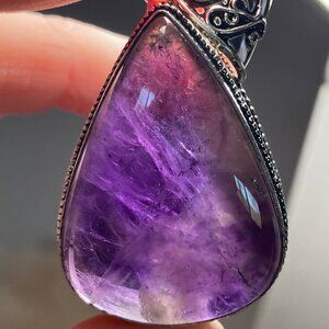 Natural Purple Amethyst Gemstone Pendant Stone Crystal Jewelry